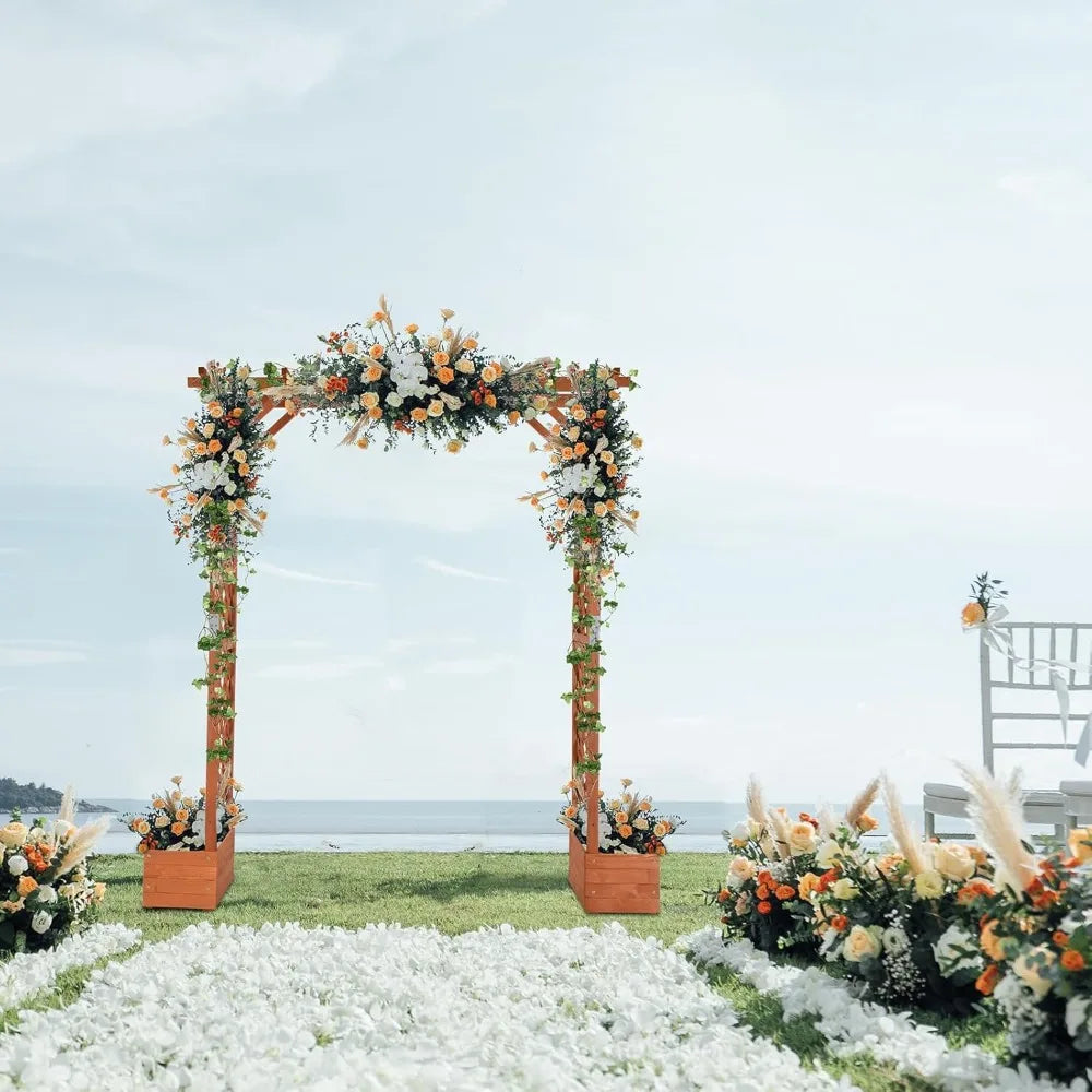 Wooden Garden Arbor with Planter