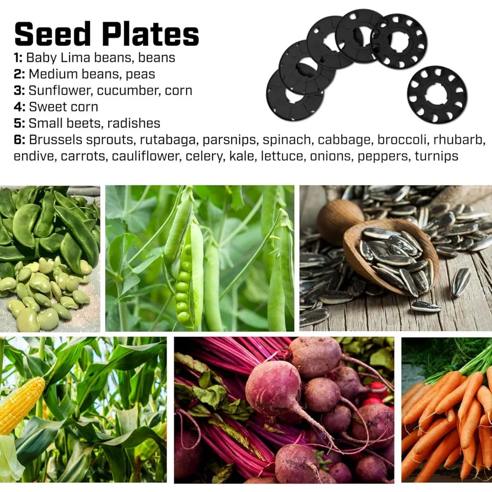 Garden Push Seeder With 6 Seed Plates