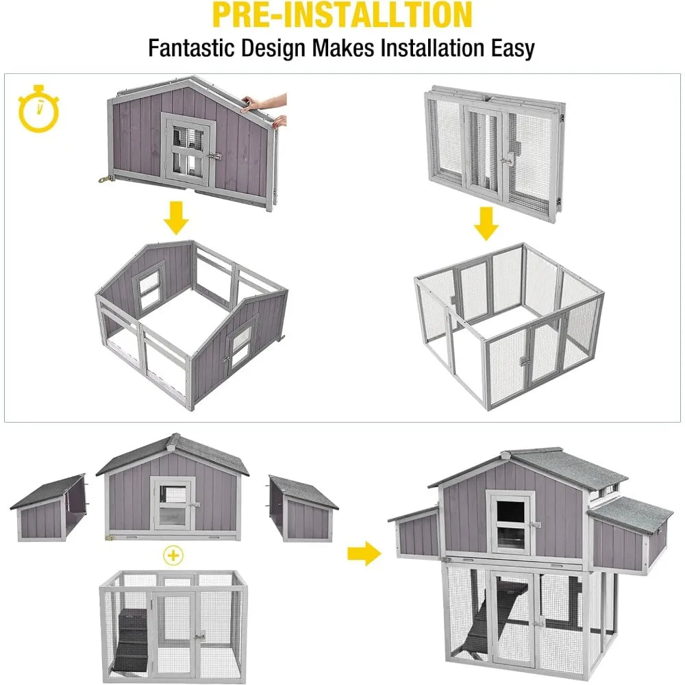 Chicken coop bi-fold fir wood