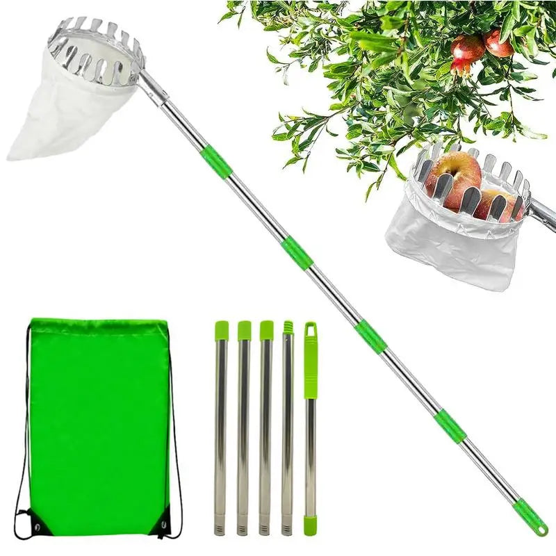 Fruit Picker Pole With Basket, Telescopic Extendable Pole