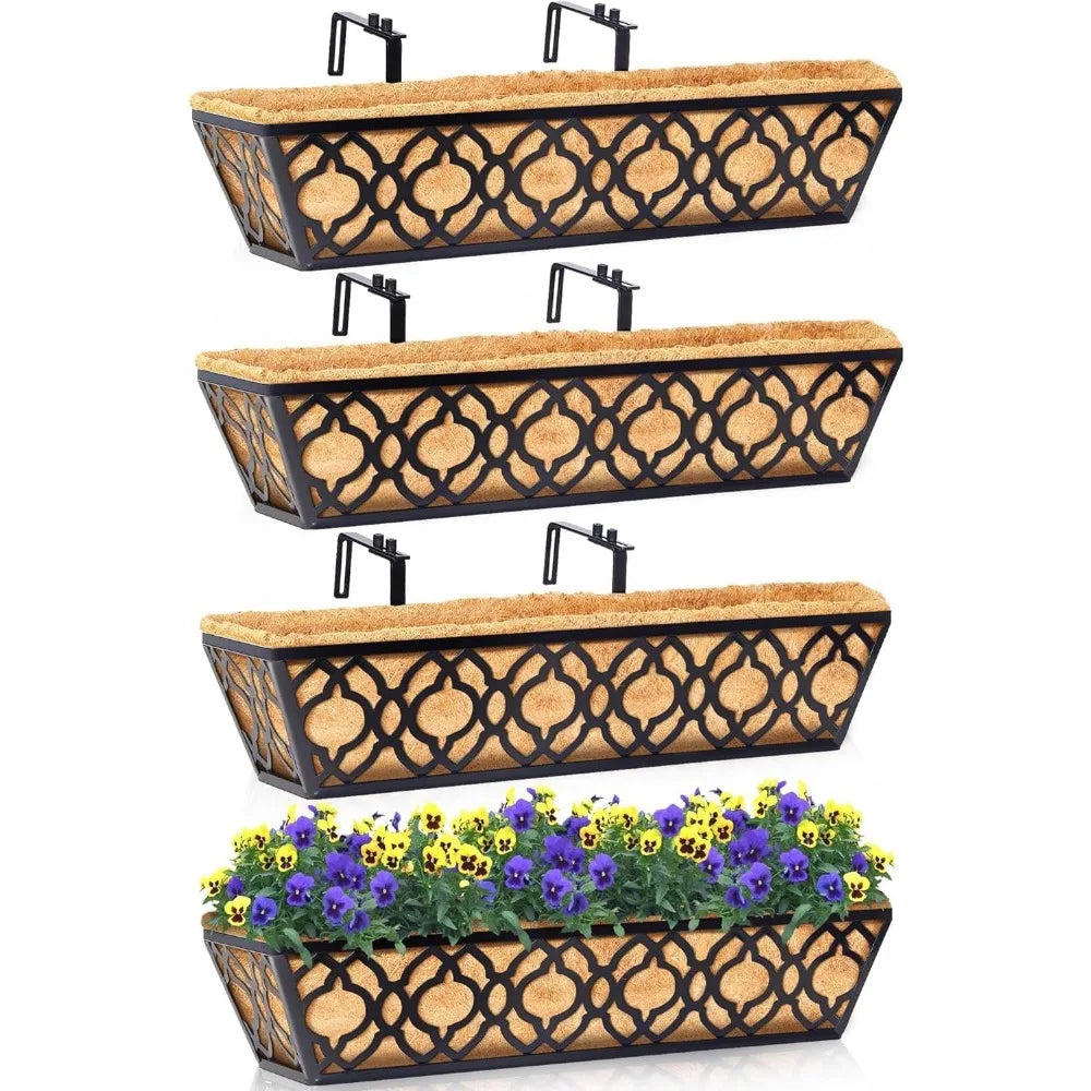 24inch Window Planter Box 4Pcs with Coco Liner