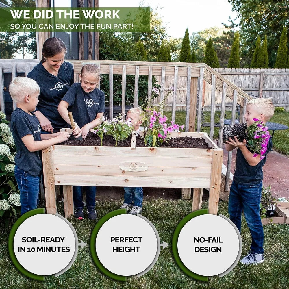 Planter Box with Legs Naturally Rot-Resistant (4x2)