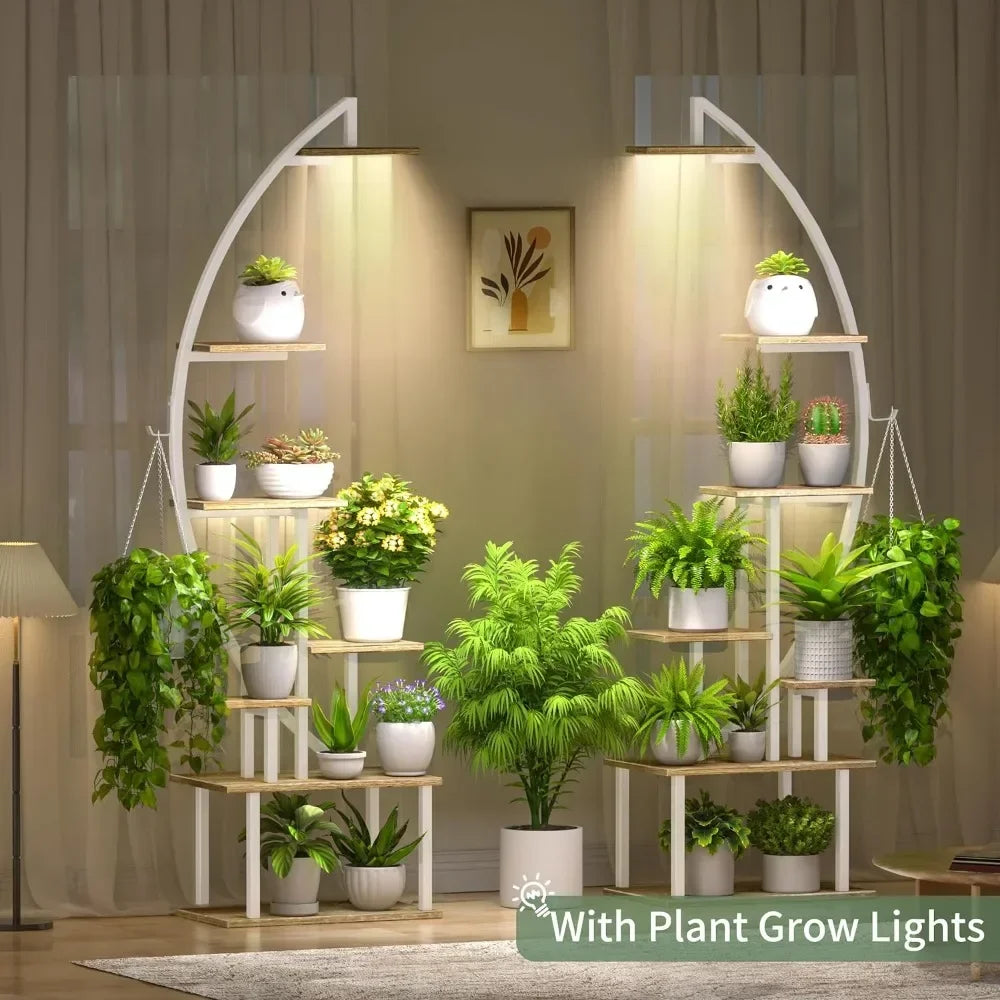 Grow Lights Shelf 7 Tiered Metal Plant Stand